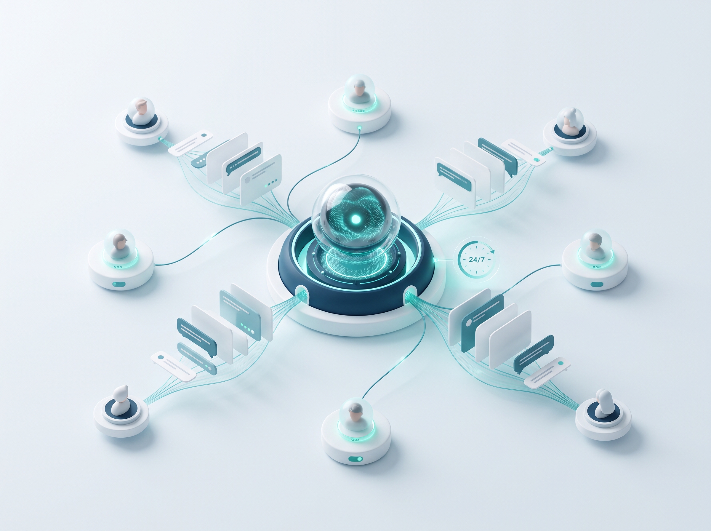 Chatbot IA gérant une conversation de support client