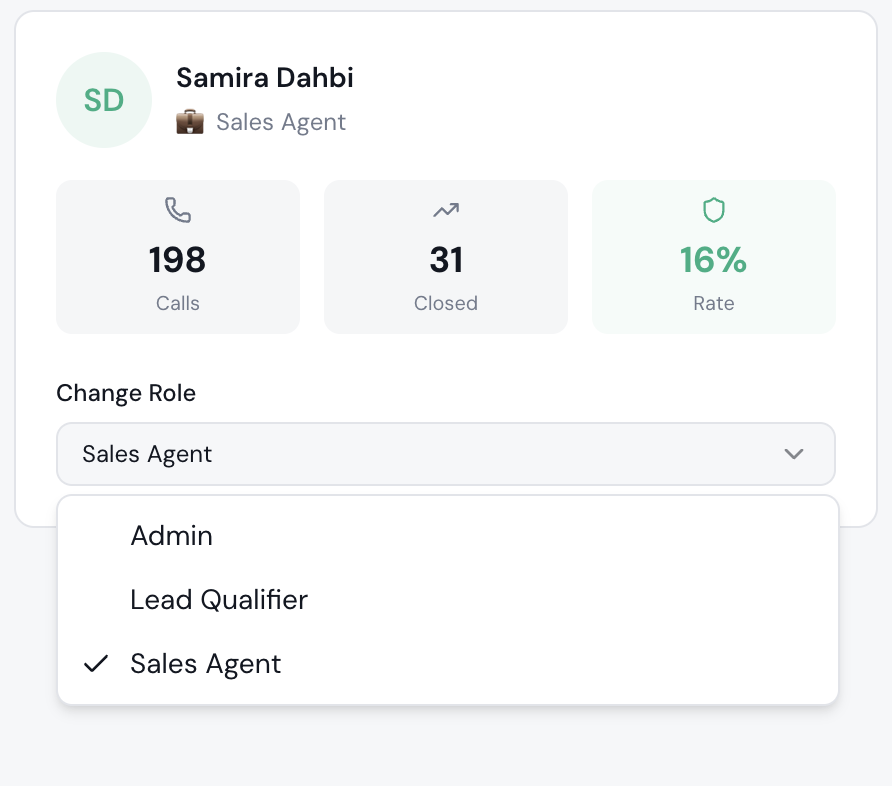 Liste des leads entrants organisés dans le CRM
