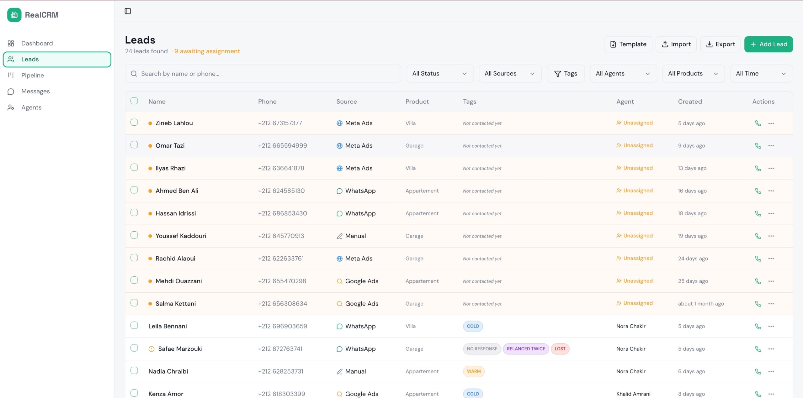 Statistiques de performance des agents commerciaux dans le CRM