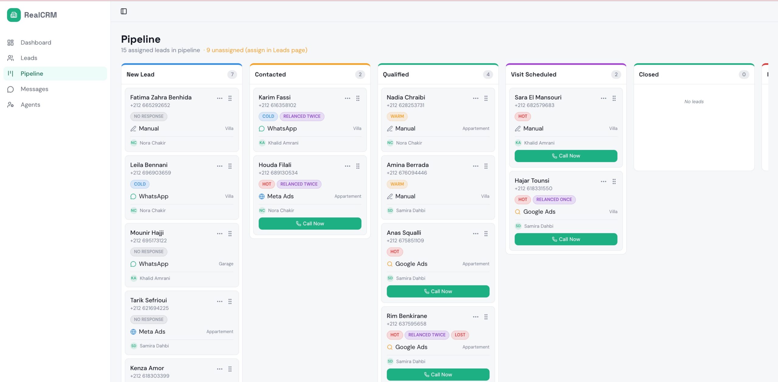 Pipeline de vente visuel dans le CRM SmaBoost